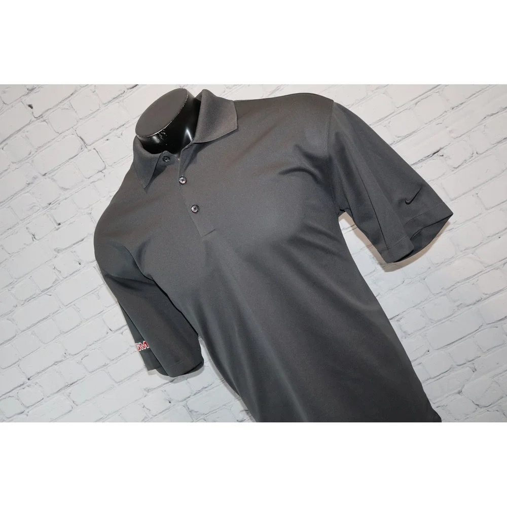 Nike Golf Polo Shirt Mens Large Gray GMC Cars Embroidered Short Sleeve Dri-Fit